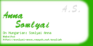 anna somlyai business card